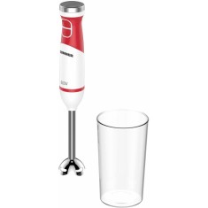 Blender de mana HEINNER HHB-D600WHR, 600 W, 2 viteze, Lame Inox, Cana mixat 0.7 l Alb/Rosu