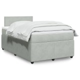 VidaXL Pat box spring cu saltea, gri deschis, 120x190 cm, catifea 3287680