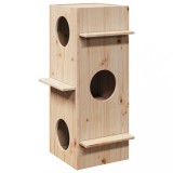 VidaXL Casă pentru pisici 43x43x90 cm din lemn masiv de pin