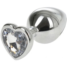 Dop Anal Hearty Buttplug, Small, Argintiu/Transparent, Passion Labs
