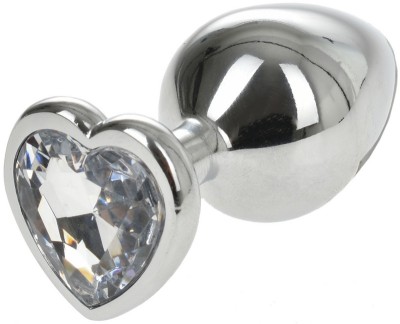 Dop Anal Hearty Buttplug, Small, Argintiu/Transparent, Passion Labs foto