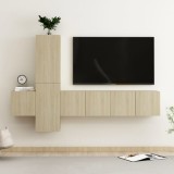 VidaXL Set comodă TV, 5 piese, stejar sonoma, lemn prelucrat