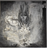 Isabela Nechifor - Lucrare de dimensiuni mari 100 x 100 cm - tehnica mixta, Abstract, Acrilic