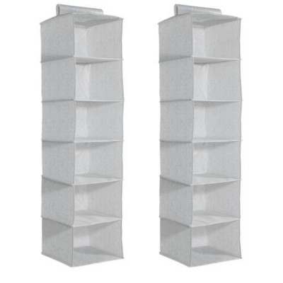 Set 2 Organizator imbracaminte suspendat, 6 rafturi, 30 x 30 x 126 cm, 46267.22 foto