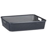 Cos de depozitare perforat cu manere, Neirini, Antracit, 28 x 22 x 8 cm