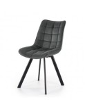 Scaun de living si bucatarie cu cadru metalic, HM K332, ergonomic, stofa velvet, 84x46x61 cm, 100 Kg, Gri