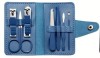 Set profesional manichiura 7 piese , cu etui elegant albastru