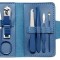 Set profesional manichiura 7 piese , cu etui elegant albastru