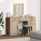 Set masă toaletă cu LED 3 piese, stejar sonoma lemn prelucrat