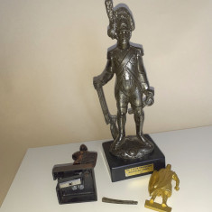 Soldat Dragon statueta plastic cavaler ascutitoare figurina aurie roman LOT32 T4