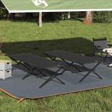 vidaXL Paturi de soare pliabile 2 pcs cu geantă de transport Negru 600D Oxford