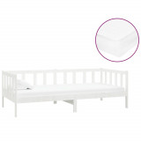 Cumpara ieftin Pat de zi cu saltea, 90x200 cm, lemn masiv de pin