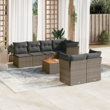 vidaXL Set canapele de grădină cu perne, 8 piese, gri, poliratan 3223519