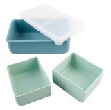 Cutie Pranz Bento Melii Luxe cu Compartimente Detasabile, Silicon Alimentar, 700 ml, Sage Cactus Fern