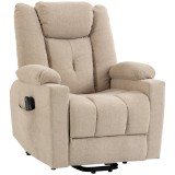HOMCOM Fotoliu electric cu funcție de ridicare, masaj prin vibrații și funcție de &icirc;ncălzire, fotoliu relax cu aspect de catifea și tapițerie cu arcuri