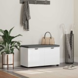 vidaXL Bancă pentru hol cu pernă cu depozitare Alb 80 x 46 x 46 cm 891480