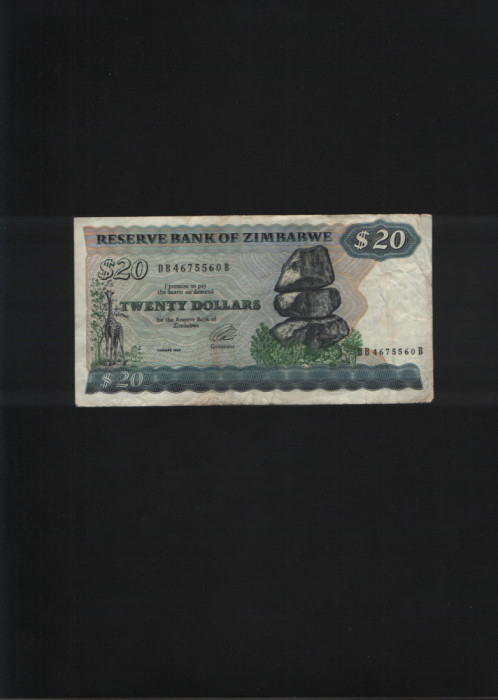 Rar! Zimbabwe 20 dollars 1994 seria4675560