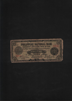 Rar! Filipine Cebu 5 pesos 1941 seria22816 foto