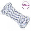 Fr&acirc;nghie de barcă, alb, 4 mm, 500 m, polipropilenă
