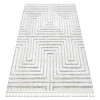 Covor SEVILLA Z788A labirint, greacă alb / gri Franjuri Berber shaggy, 140x190 cm