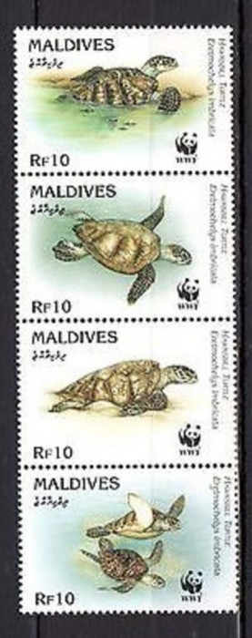 MALDIVES 1995 WWF FAUNA PROTEJATA TESTOASE