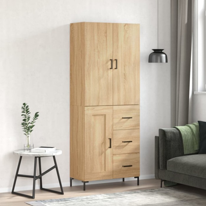 vidaXL Dulap &icirc;nalt, stejar sonoma, 69,5x34x180 cm, lemn compozit