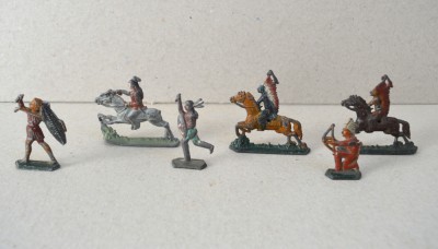 Lot de 6 indieni soldati de plumb cca 1930 foto