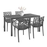 Set mobilier de grădină Nassau 4+1, grafit