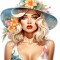 Sticker decorativ, Woman, Galben, 66 cm, 8308ST