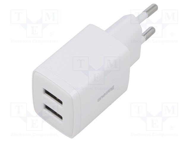 Alimentator plug-in 5V 10,5W USB alb BASEUS