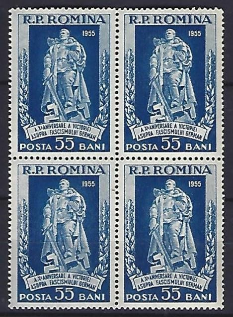Romania 1955 - LP 385 - Ziua Victoriei - bloc de 4 - MNH