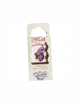 Martisor tip brosa cu model fluturas colorat pentru 1 si 8 martie foto