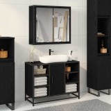 vidaXL Set de mobilier pentru baie 2 pcs Stejar negru 80 x 33 x 60 cm 3402461