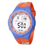 Ceas digital de copii, Mingrui MR2117LK, model fish, data, iluminare, rezistent la apa 30 metri, albastru