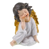 Ingeras decorativ dormind,din rasina, 14x20 cm