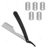 Brici Profesional pentru Ras si Tuns, 5 Lame Rezerve, Otel Inoxidabil, Ergonomic, Frizerie si Styling, 25cm