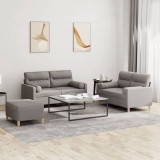 Gossi set de canapele cu perne, 3 piese, gri taupe, textil