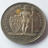 Elveția 1 Franc 1845 S argint ,tiraj 8626 ,R1, Cantonul Vaud, Europa