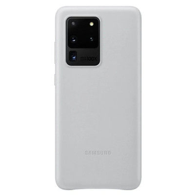 Husa Cover Leather Samsung pentru Samsung Galaxy S20 Ultra Silver foto