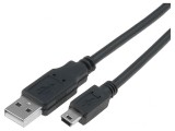 Cablu USB 2.0 A la Mini B Nichelat 3m Negru, VCOM