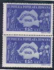 ROMANIA 1948 LP 226 RECENSAMANTUL PERECHE MNH foto
