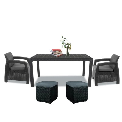 Set de mobilier de grădină Corfu duo cube grafit foto