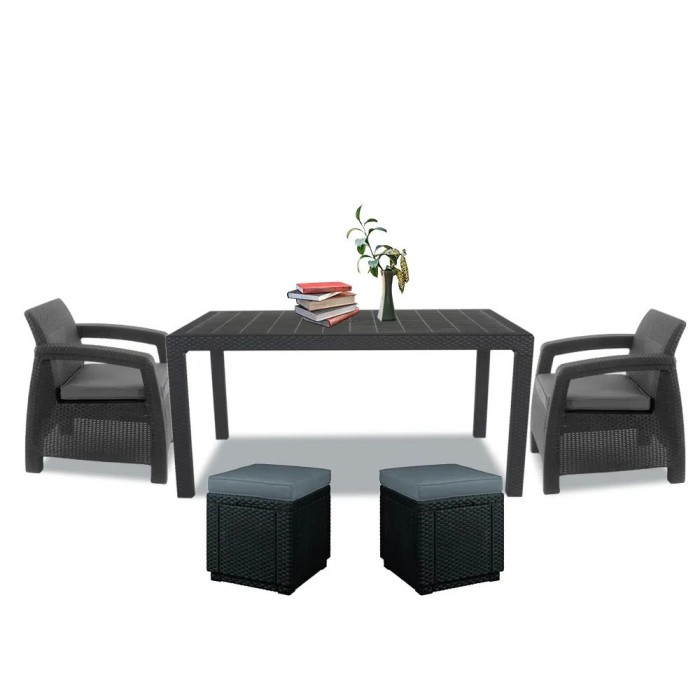 Set de mobilier de grădină Corfu duo cube grafit