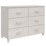 Cumpara ieftin Servanta &bdquo;HAMAR&rdquo;, alb, 113x40x80 cm, lemn masiv de pin