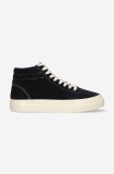 Stepney Workers Club tenisi din piele &icirc;ntoarsă Varden Suede culoarea negru, YB02015