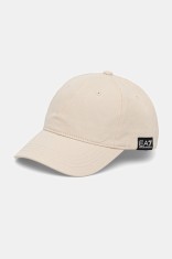 EA7 Emporio Armani șapcă de baseball din bumbac culoarea bej, cu imprimeu, AF11989.7X000047