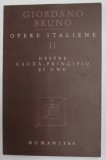 OPERE ITALIENE II (DESPRE CAUZA, PRINCIPIU SI UNU) de GIORDANO BRUNO 2002 , BLOCUL DE FILE PREZINTA INDOITURI