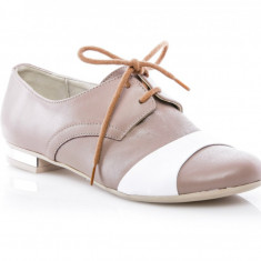 Pantofi piele naturala Priscilla Alb Bej - sau Orice Culoare