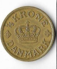 Moneda 1/2 krone 1924 - Danemarca foto