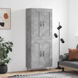 vidaXL Dulap &icirc;nalt, gri beton, 69,5x34x180, lemn compozit